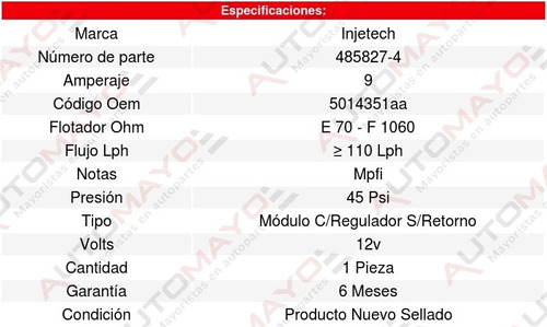 Modulo Bomba Combustible Neon 4cil 2.0l 00 Al 00 8318903 Foto 4