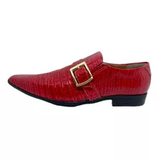 Sapato Masculino Italiano Em Couro Vermelho Di Paolo D850