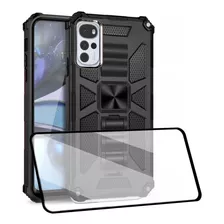 Kit Mica 9d + Funda Moto Blindada Uso Rudo Esquinas Stand