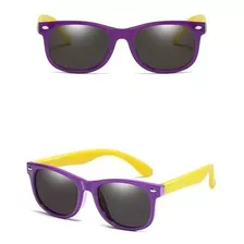 Óculos De Sol Infantil Flexível Proteção Uv400 Polarizado Cor Roxo-amarelo