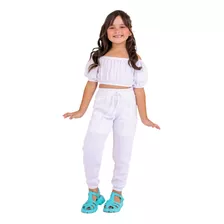 Conjunto Blogueirinha Ciganinha Menina Infantil Calça Jogger
