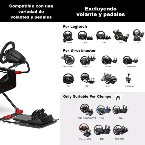 Simulador De Carreras Gamer Asiento Base Plegable Y Guantes