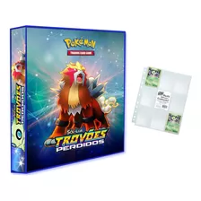 Álbum Pasta Fichário Pokemon Com 10 Folhas Trovões Perdidos