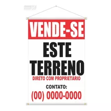 Banner Vende-se Este Terreno Tamanho 70x50cm