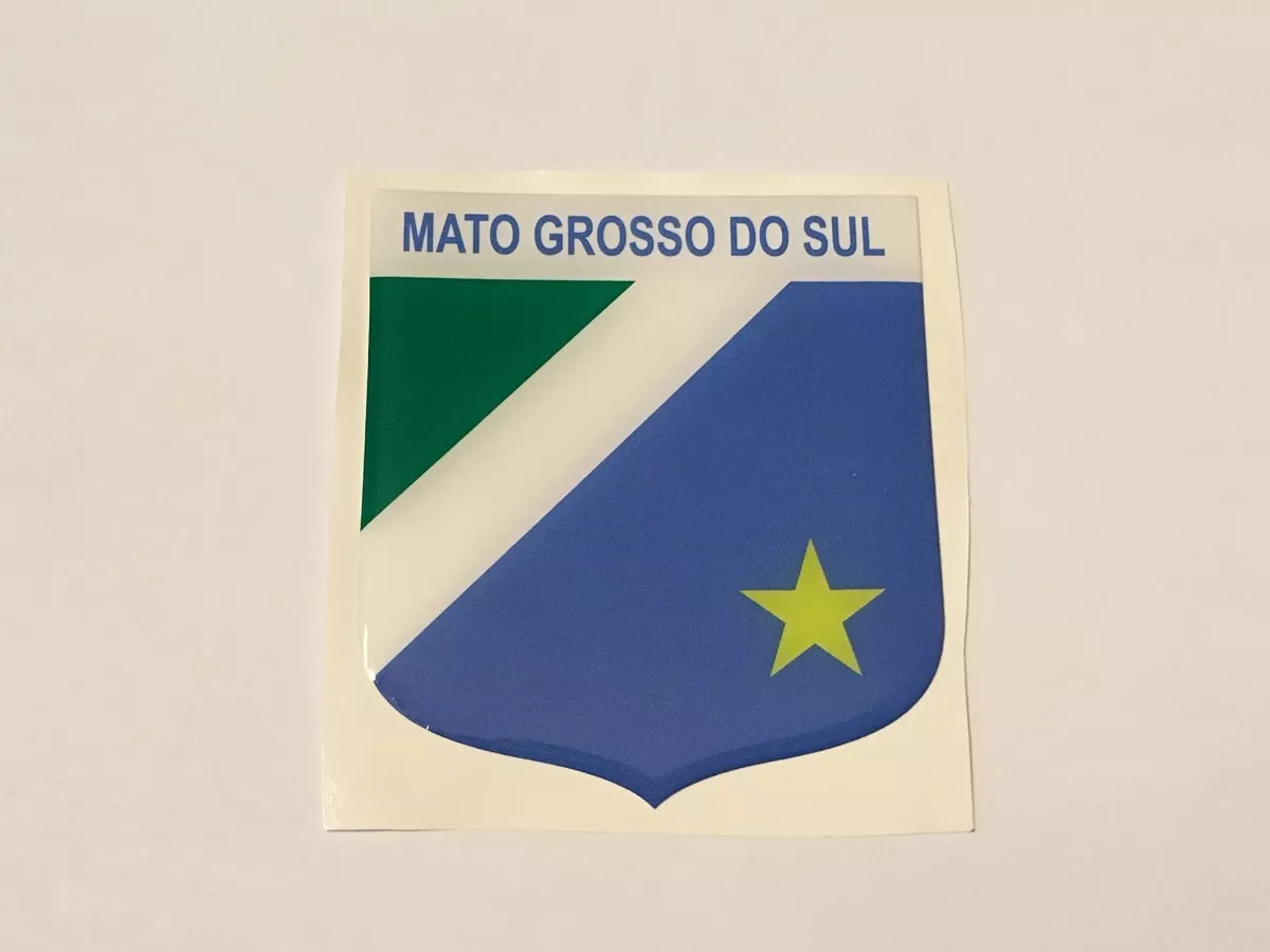 Adesivo Resinado Escudo Da Bandeira Do Mato Grosso Do Sul 