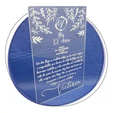 Tarjeta De Invitaciones De Acrilico, Para 15 Años Casamiento