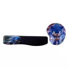 1kit Mouse Pad E Apoio Para Teclado Ergonômico Sonic