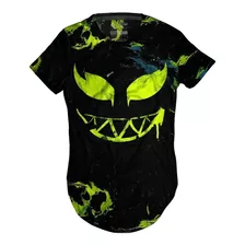 Camiseta Aesthetics Long Demon Green Moda Jovem Tiktok Kwai