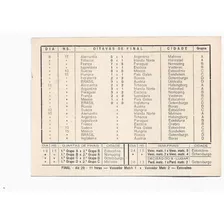 Antiga - Tabela Da - Copa Do Mundo De Futebol - 1958 - 58