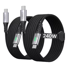 Paquete De 2 Cables De Carga Usb-c A Usb-c Trenzados De 6.6