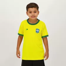 Camisa Placar Brasil Brasão Infantil Amarela