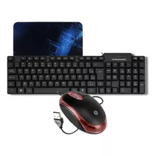 Kit Teclado E Mouse Basico Com Fio Usb Qualidade Home Office