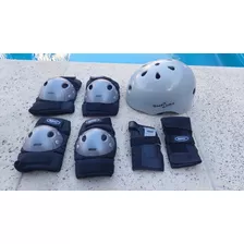 Protección Rollers Skatecodera, Muñequera,rodillera Y Casco