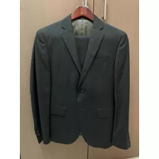 Traje Perry Ellis Moderno Una Puesta Talla 36 C Gris Oxford