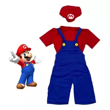 Fantasia Super Mario Bros Infantil Com Chapéu - Envio Rápido