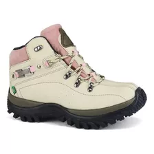 Bota Adventure Couro Ecológico Feminino Confortavel Ref 100