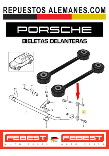 Bieleta Delantera Porsche Cayenne 3.0/3.2/3.6/4.2/4.5/4.8 Foto 3
