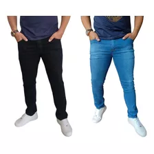 Kit 2 Calça Jeans Masculina Slim Com Elastano
