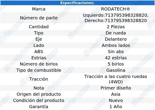 Mazas Rueda Delanteras S/abs Mazda B4000 V6 3.0l 4wd 98-00 Foto 2
