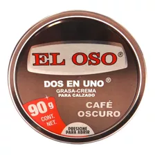 Grasa Crema Para Calzado El Oso Dos En Uno Color Café Oscuro 90g