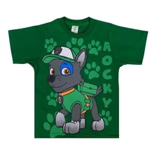 Camiseta Infantil Fantasia Personagens Rock Patrulha Canina