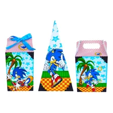 Kit Lembrancinhas Do Sonic Caixinhas Decoração Festa 