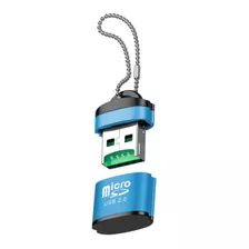 Mini Adaptador Lector De Tarjetass Micro Sd Azul