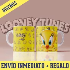 Kit Diseños Plantillas Tazas Looney Tunes Sublimacion Regalo