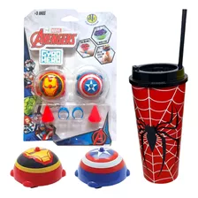 Kit C/2 Marvel Avengers Gyro Hero Dtc + Copo Homem Aranha 1l