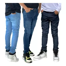  Kit 3 Calças Jeans Infantil Juvenil Masculina 02 Ao 16 