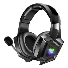 Audífonos Gamer Onikuma K8 Negro Con Luz Rgb Led