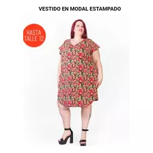 Vestido En Modal Estampadotalles Grandes 