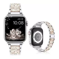 Malla Para Apple Watch Series1-7 Brillos Plata Oro42/44/45mm