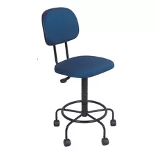 Cadeira Caixa Alta Com Rodinhas Portaria Mercadinho Guarita Cor Azul