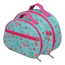 Kit 2 Necessaire Feminina Flamingo Maquiagem Acessórios