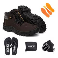 Kit Bota Masculina Chinelo Cinto Carteira Palmilha Jdk391