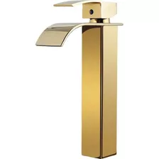 Torneira Monocomando P/ Banheiro Cascata Baixa Dourada Rosé Acabamento Brilhante Cor Dourado