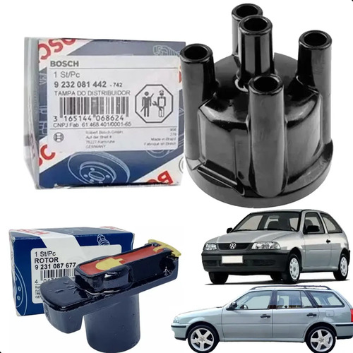Tampa + Rotor Bosch Gol G2 G3 Todos C/ Injeção De 4 Bicos