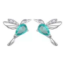 Aros Plata Fina Colibrí Para Regalo 