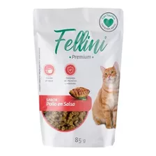 3 Snack Húmedo Alimentos De Gato Fellini Pollo En Salsa 85g