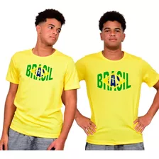 Kit 2 Camisetas Dry-fit Do Brasil Para Torcer Copa Do Mundo