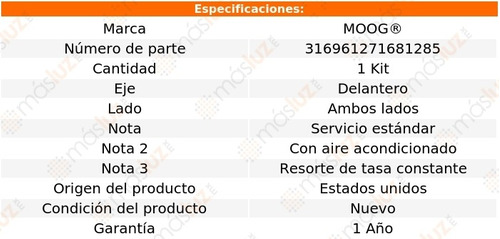 Pack Resortes Suspensin Del Bel Air V8 5.7l 75 Moog Foto 2