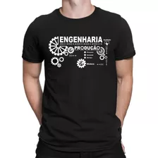 Camiseta Engenharia De Produção,masculina,100% Algodão,top