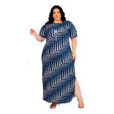 Vestido Longo Elegante Com Fenda Lateral Do Gg Ao Plus Size