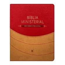 Bíblia Ministerial | N V I | Capa Marrom Claro E Vermelho