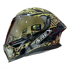 Casco Abatible Arex Mr-903 Edge Negro Dorado