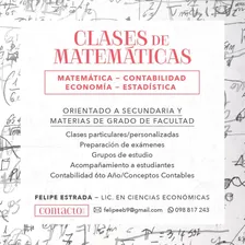 Clases De Matemática, Contabilidad, Estadística, Economía.