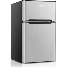 Refrigerador Compacto 2 Puertas 3.3p3 Color Plata Costway