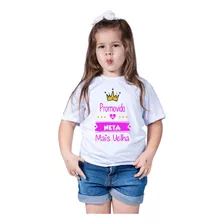 Camiseta Infantil Menino Menina Promovido Neta Mais Velha