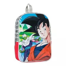 Mochila Dragon Ball Z Jardin Goku Vegetta 13 Pulgadas Pvc Color Rojo/negro